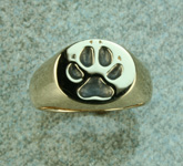 wolf paw print gold ring