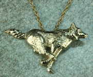 running wolf pendant