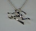 female hurdler pendant