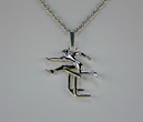 small male hurdler pendant